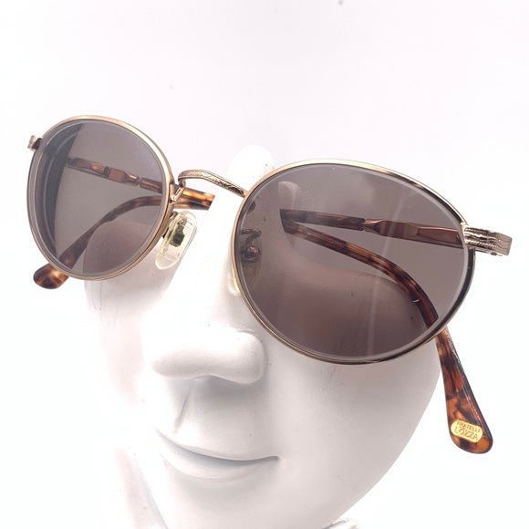 Vintage Fratelli Lozza Gold Oval Sunglasses Frames - Picture 3 of 4